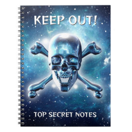 Caderno Espiral Caveira espacial. Personalizado