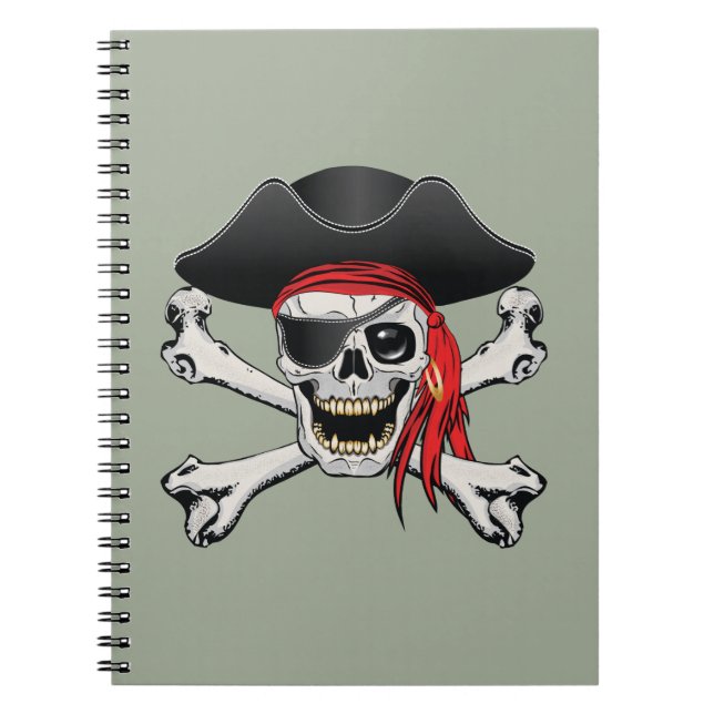 Caderno Espiral Caveira Pirata (Frente)