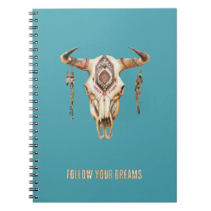 Caderno Espiral Caveira Tribal Nativa