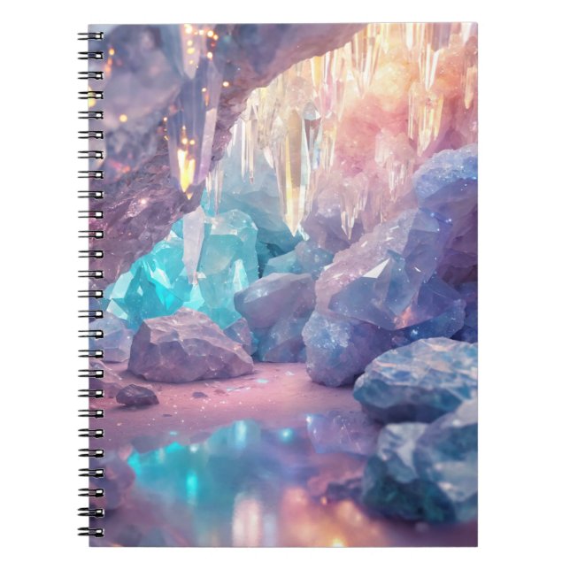 Caderno Espiral Caverna de quartzo cristal (Frente)
