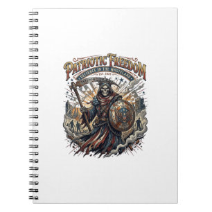 Caderno Espiral Ceifador Apocalíptico Patriótico de Liberdade Zumb