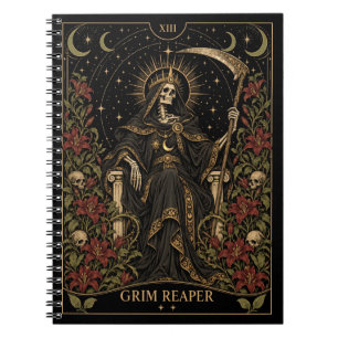 Caderno Espiral Ceifador, Arte do Tarot Starlit