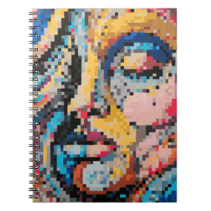 Caderno Espiral Celebração Colorida em Estilo Pixel