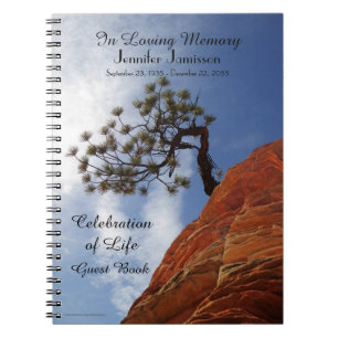 Caderno Espiral Celebração da Árvore Bonsai do Livro Convidado