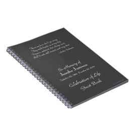 Caderno Espiral Celebração da Cinza de Livro Convidado da Vida Esc
