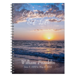 Caderno Espiral Celebração da Vida Paisagem do Pôr do Sol em Ocean