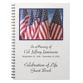Caderno Espiral Celebração do Life Guest Book, Bandeiras Americana