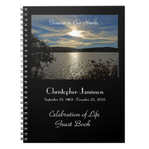 Caderno Espiral Celebração do Livro-convidado da vida Sunset no