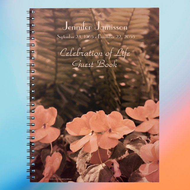 Caderno Espiral Celebração do Livro de Convidados da Vida, Flores  (Criador carregado)