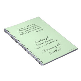 Caderno Espiral Celebração do Livro de Convidados da Vida, verde, 
