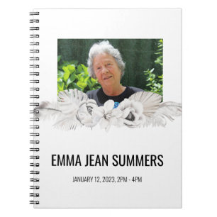 Caderno Espiral Celebração do livro de convidados do Memorial Life