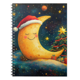 Caderno Espiral Celebração Engraçada da Lua de Natal