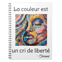 Caderno Espiral Celebração vibrante em pixel art