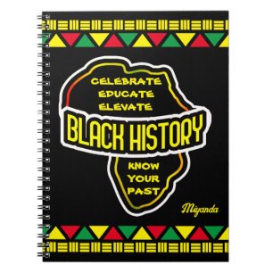Caderno Espiral Celebrar a História Negra com o Mapa Africano a NE