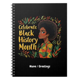 Caderno Espiral Celebrar História Negra Mês Honra Afro-Americana