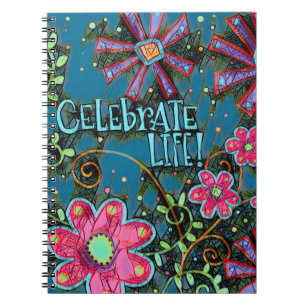 Caderno Espiral Celebre a Inspiração Bonito Floral da Vida