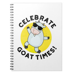 Caderno Espiral Celebre Cabra Tempos Pun Animal Positivo