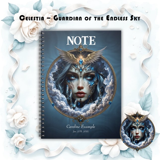 Caderno Espiral Celestia – Guardiã do Céu Infinito.  (Criador carregado)