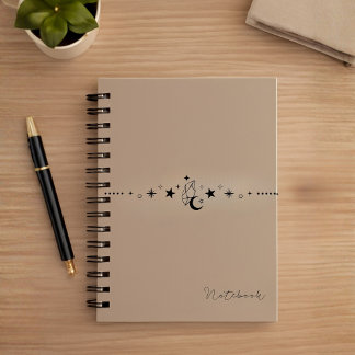 Caderno Espiral Celestial Bege Personalizado