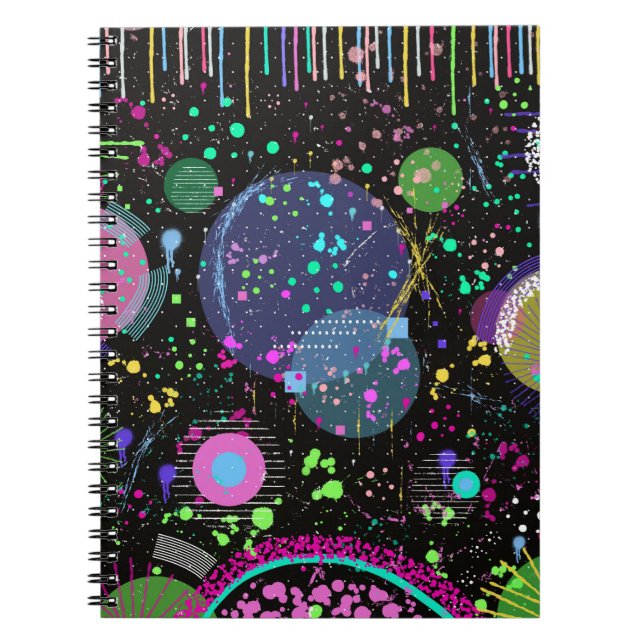 Caderno Espiral Celestial Celebrations: Maximalist Abstract Art  (Frente)