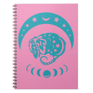 Caderno Espiral Celestial Crecente Lua Possum Whimsical Nature