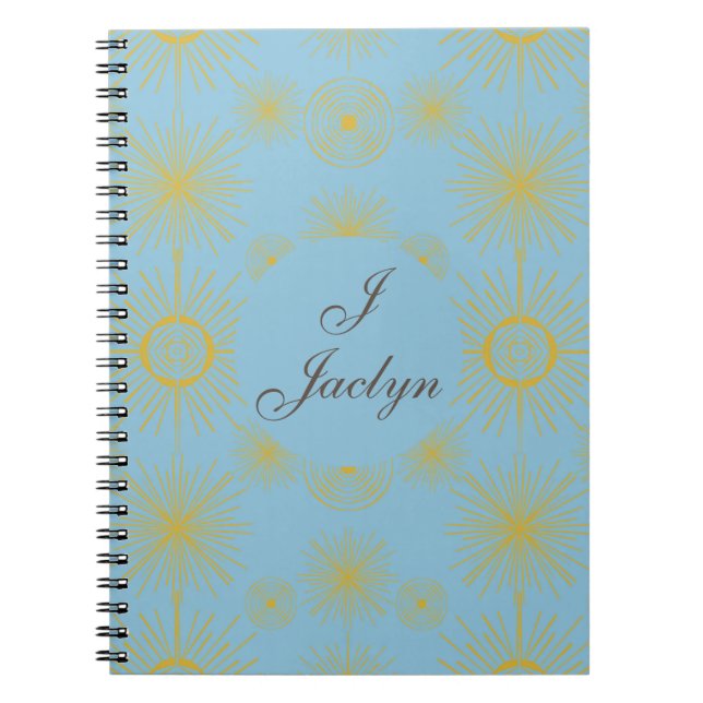 Caderno Espiral Celestial Sun Stars Sky Blue (Frente)