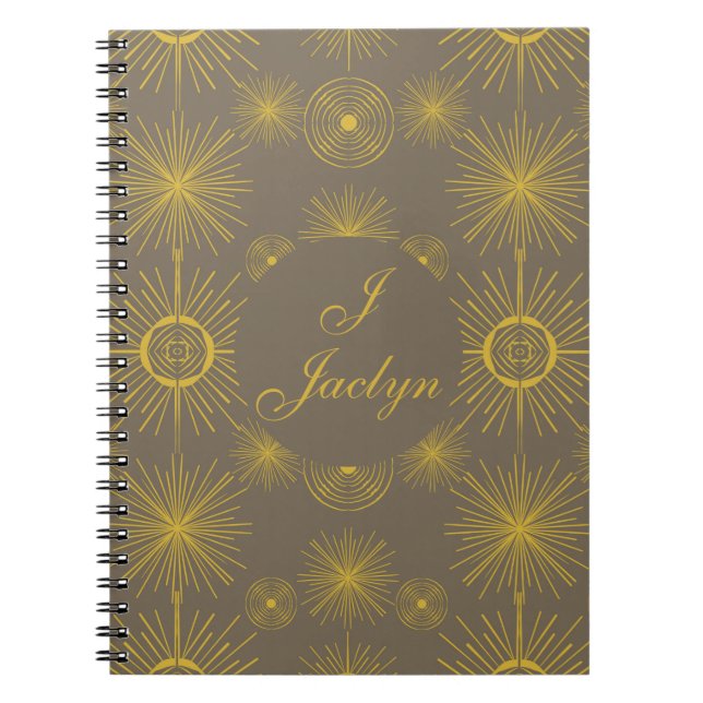 Caderno Espiral Celestial Sun Stars Taupe (Frente)