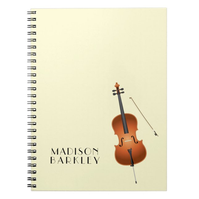 Caderno Espiral Cello Musical Music Teacher String Orchestra (Frente)