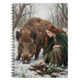 Caderno Espiral Celtic Goddess & Wild Boar