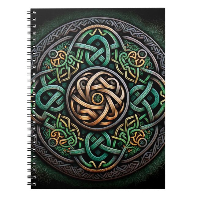 Caderno Espiral Célula Nó Verde Dourado (Frente)