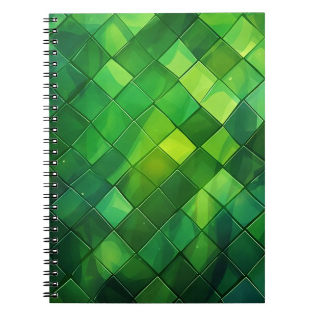 CADERNO ESPIRAL CÉLULAS DE PADRÃO DE XADREZ CELTICA VERDE IRLANDES (Frente)