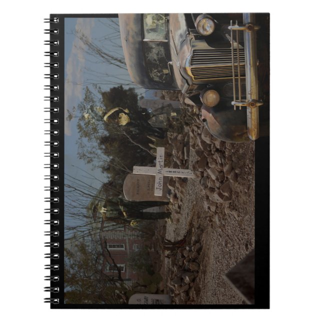 Caderno Espiral Cemitério assombrado em tombstone (Frente)