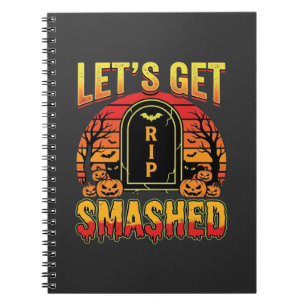 Caderno Espiral Cemitério de Abóbora de Halloween Vamos Ficar Esma
