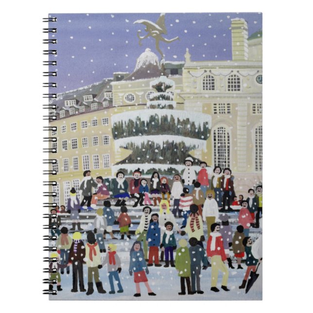 Caderno Espiral Cena da neve de Piccadilly (Frente)