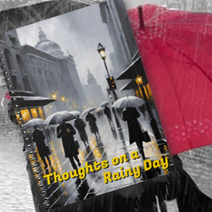 Caderno Espiral Cena da rua Rainy City