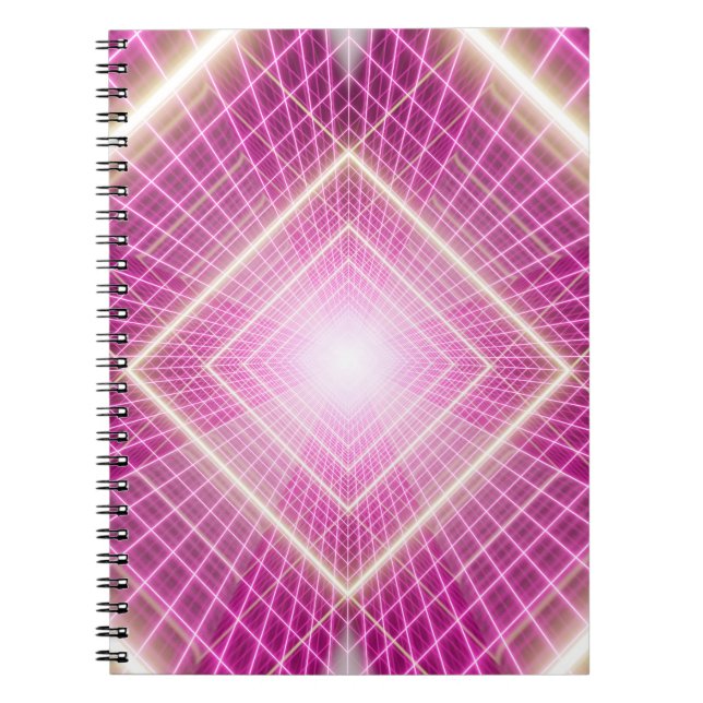 Caderno Espiral cena de arte retrô e pop de ficção científica. (Frente)