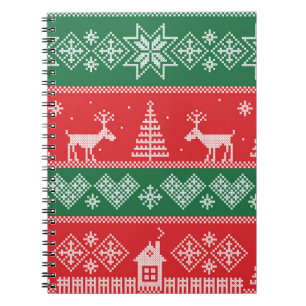 Caderno Espiral Cena de inverno: padrão uniforme de colheita