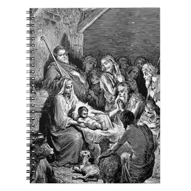 Caderno Espiral Cena de Natal Ilustrada (Frente)