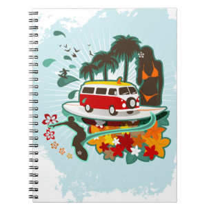Caderno Espiral Cena de praia tropical