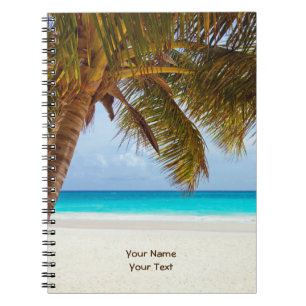 Caderno Espiral Cena de refrigeração tropical personalizada da