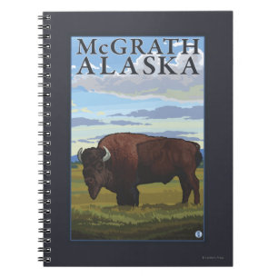 Caderno Espiral Cena do bisonte - McGrath, Alaska