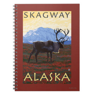 Caderno Espiral Cena do caribu - Skagway, Alaska
