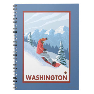 Caderno Espiral Cena Snowboarder - Washington