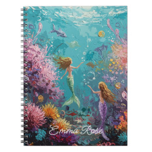 Caderno Espiral Cena Subaquática da Sereia Encantada
