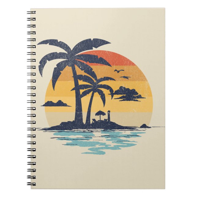 Caderno Espiral Cena tropical de verão (Frente)
