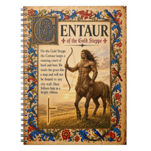 Caderno Espiral Centaur, Arte do Bestiário Medieval