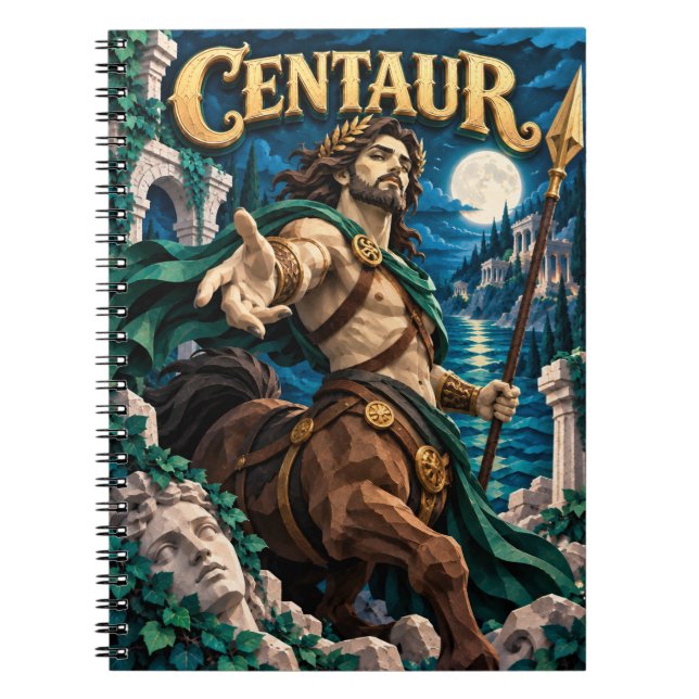 Caderno Espiral Centauro, Monstro de Corte de Papel (Frente)