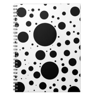 Caderno Espiral Centenas de pontos e de círculos pretos no tamanho