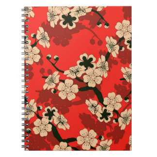 Caderno Espiral Central de Cereja Japonesa: Na moda