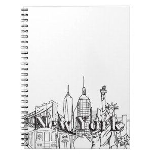 Caderno Espiral Centro NYE New York Vacsing Souvenirs NYC Gift
